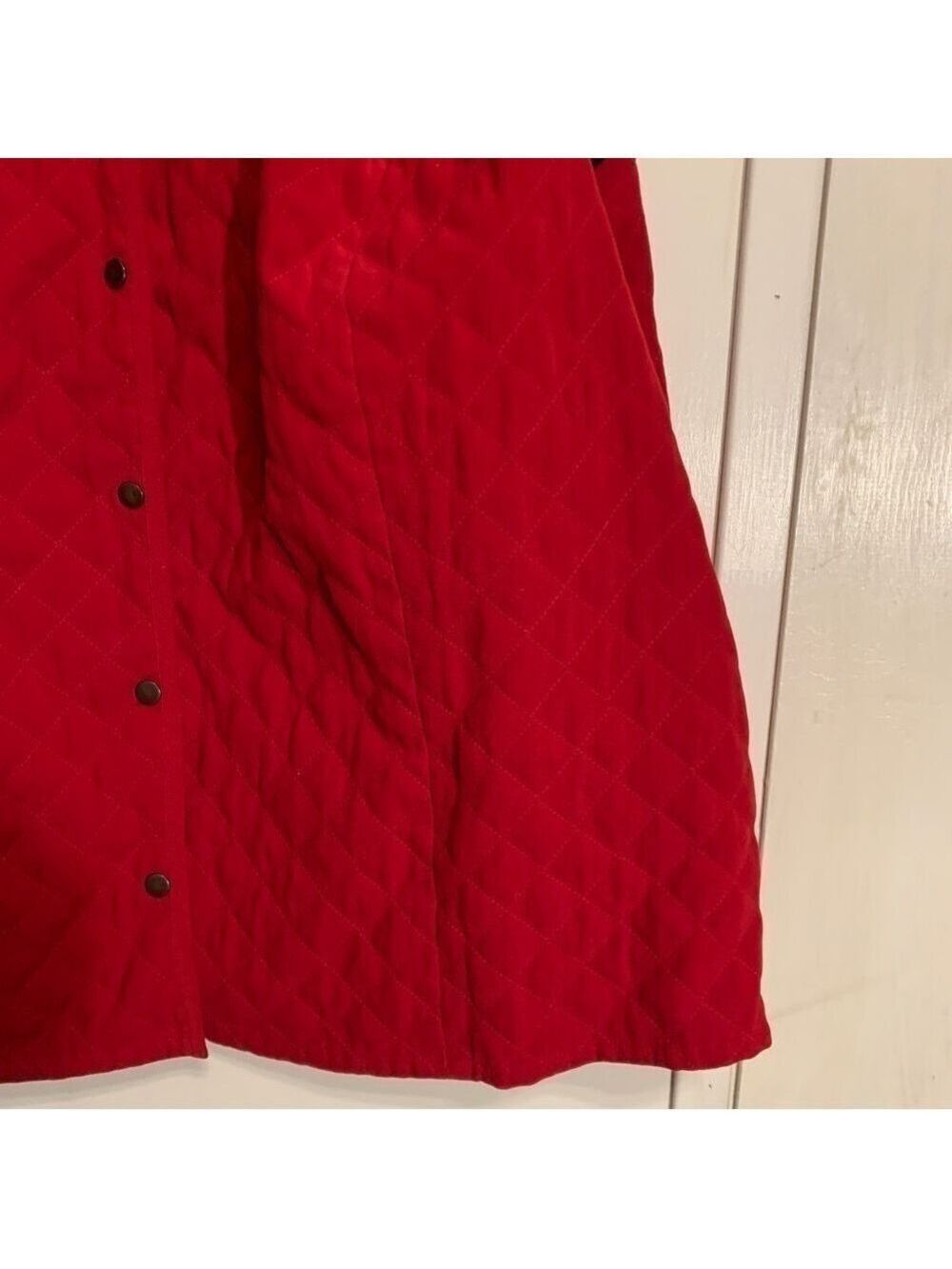 TALBOTS Women’s stretch 2X Red Poly /Spandex Snap Up Collared Quilted Vest - Picture 5 of 8